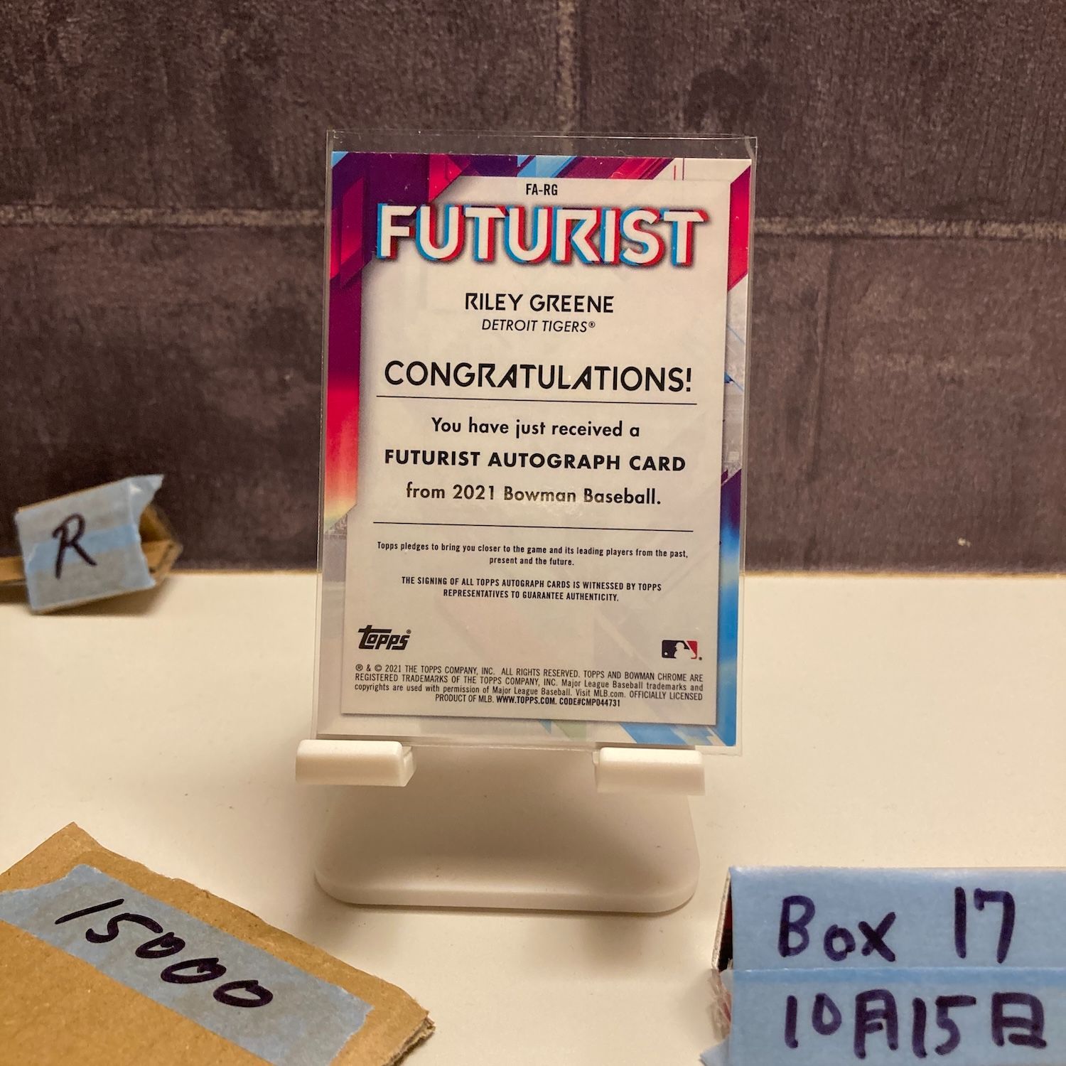 2021 Topps Bowman Chrome Riley Greene 直筆サインカード Detroit Tigers Futurist Mojo Refractor カード