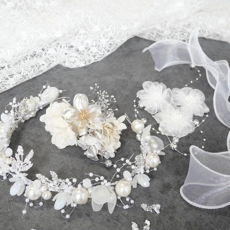 カチューシャ ドライフラワーの髪飾り