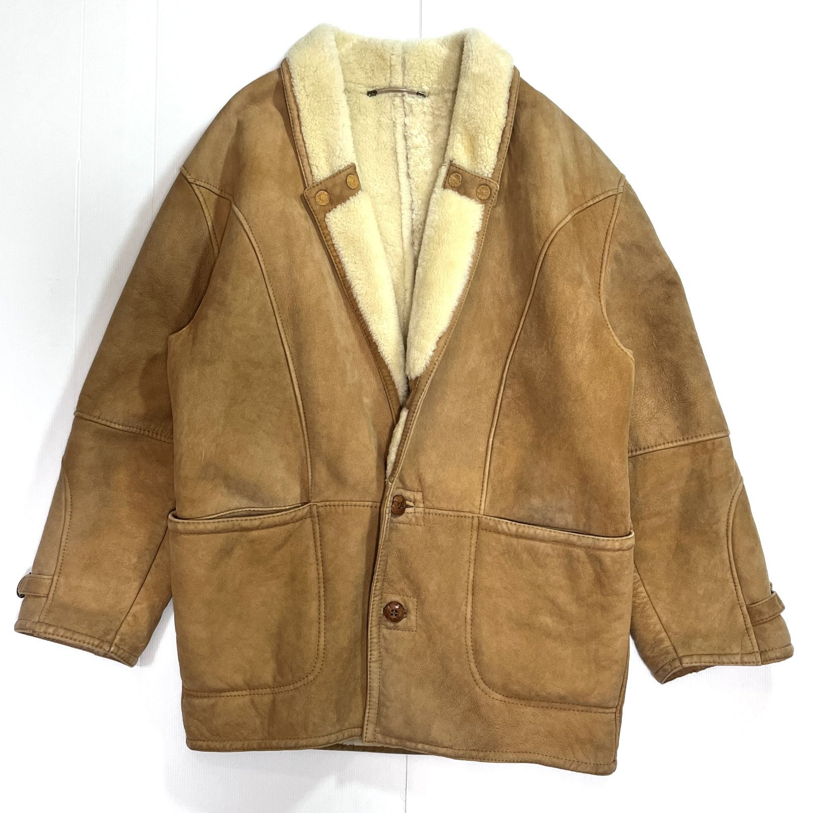 イタリア製シアリングジャケット（ムートンジャケット羊革） 70s-80s 本場スペイン産イタリア製 ヴィンテージ 肉厚 本革 シープ