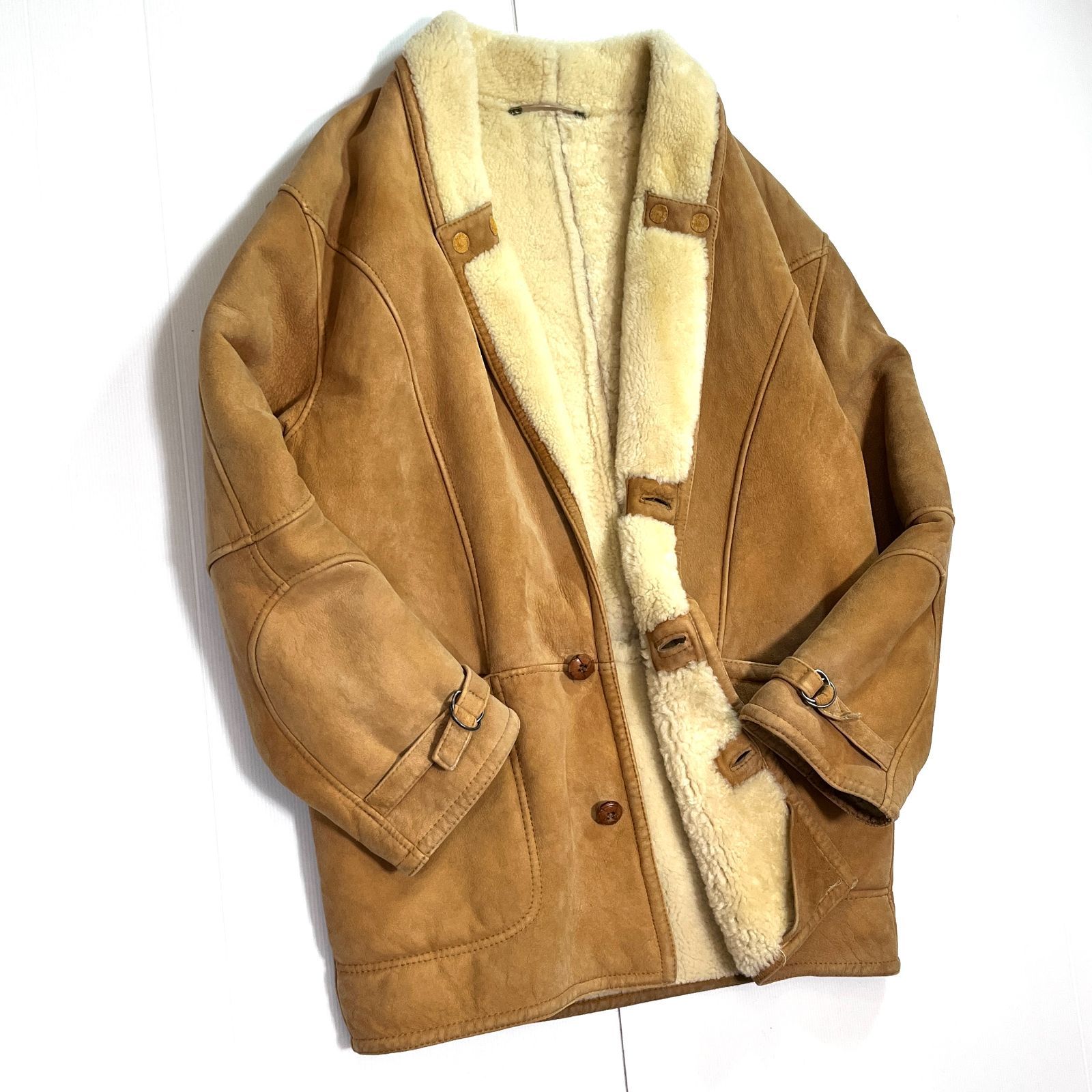 70s-80s 本場スペイン産イタリア製 ヴィンテージ 肉厚 本革 シープ