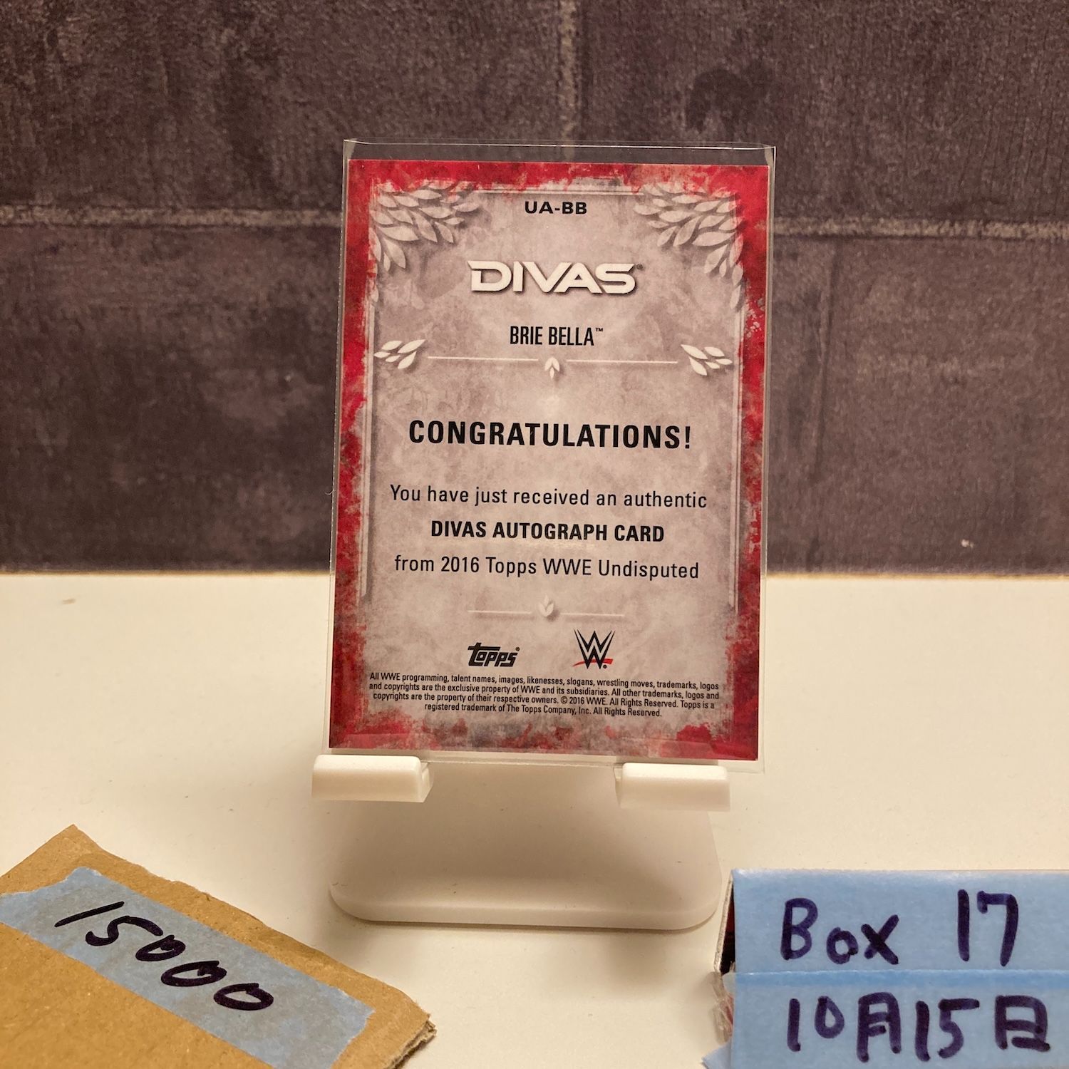 2016 Topps WWE Undisputed Brie Bella 097 299 直筆サインカード DIVAS カード