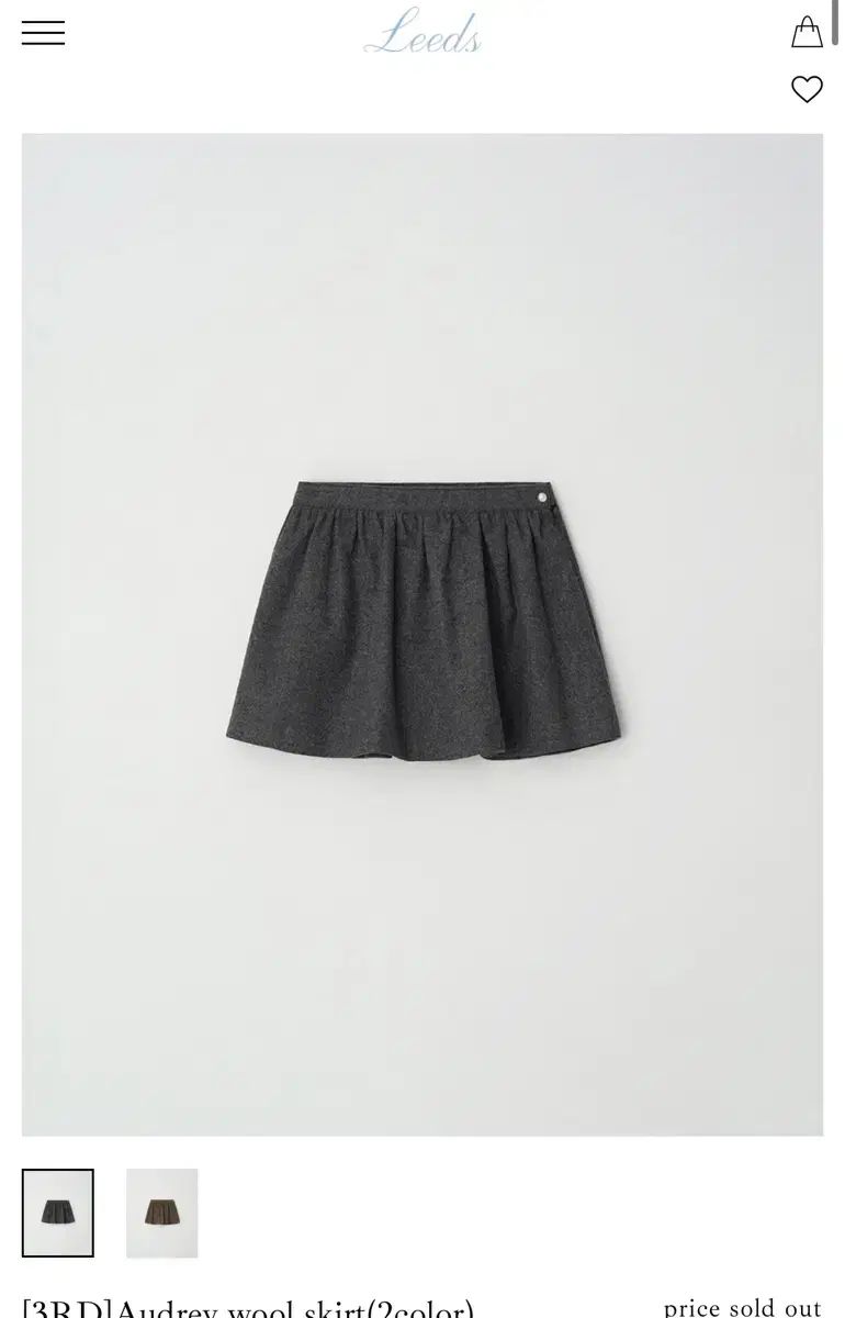 リズ オッドリー ウール スカート チャコール xs
