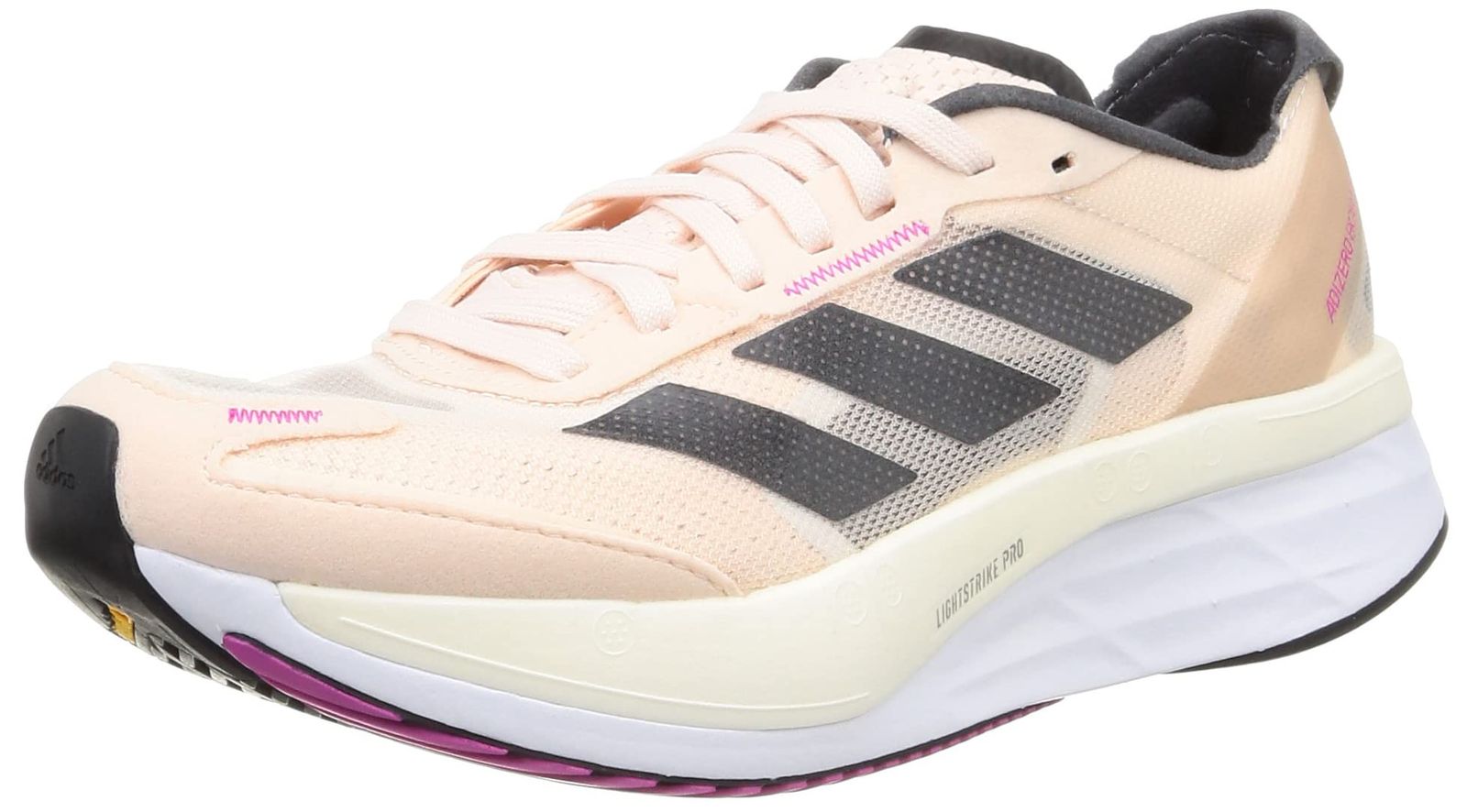 アディダス ランニングシューズ アディゼロ ボストン 11 LWE 90 レディース ワンダークォーツ カーボン クリスタルホワイト GV 9076 24 0 cm