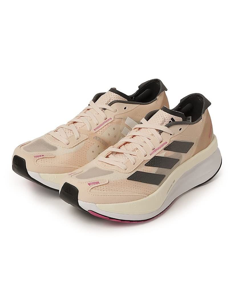 アディダス ランニングシューズ アディゼロ ボストン 11 LWE 90 レディース ワンダークォーツ カーボン クリスタルホワイト GV 9076 24.0 cm