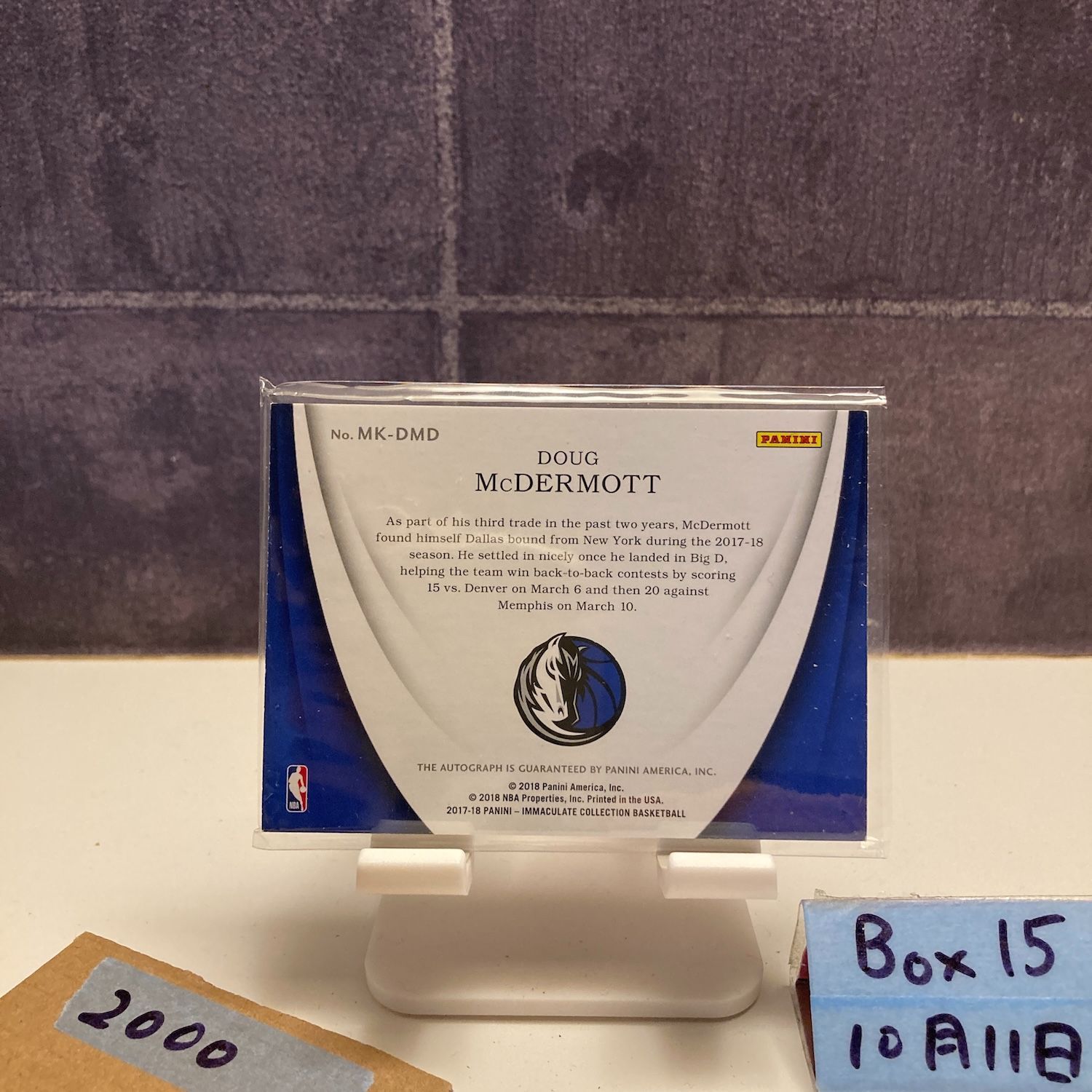 2017 Panini Doug McDermott 96/99 直筆サインカード Dallas Mavericks