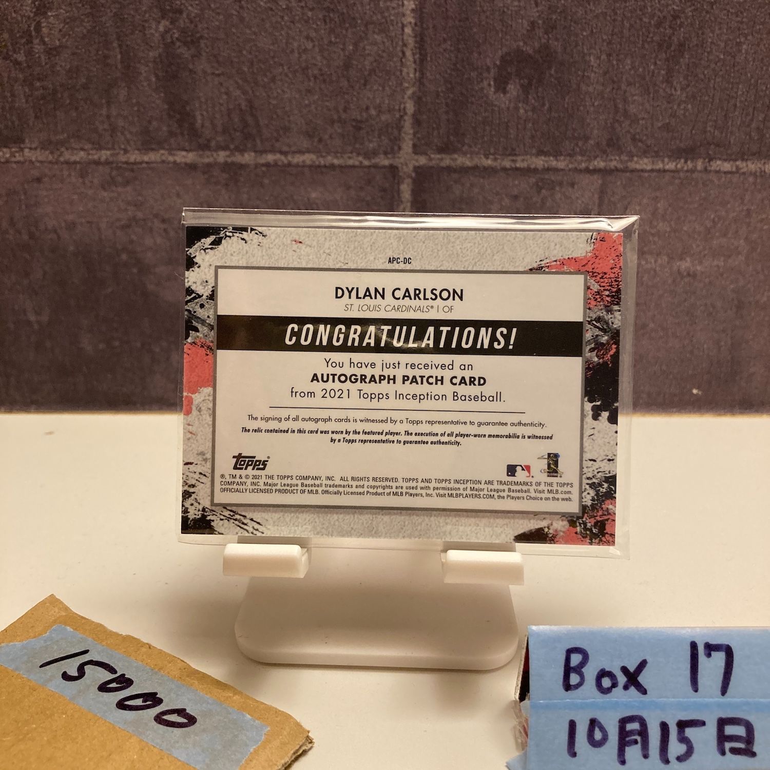 2021 Topps Inception Dylan Carlson 050 125 直筆サインカード St. Louis Cardinals RC ルーキー Rookie パッチ カード