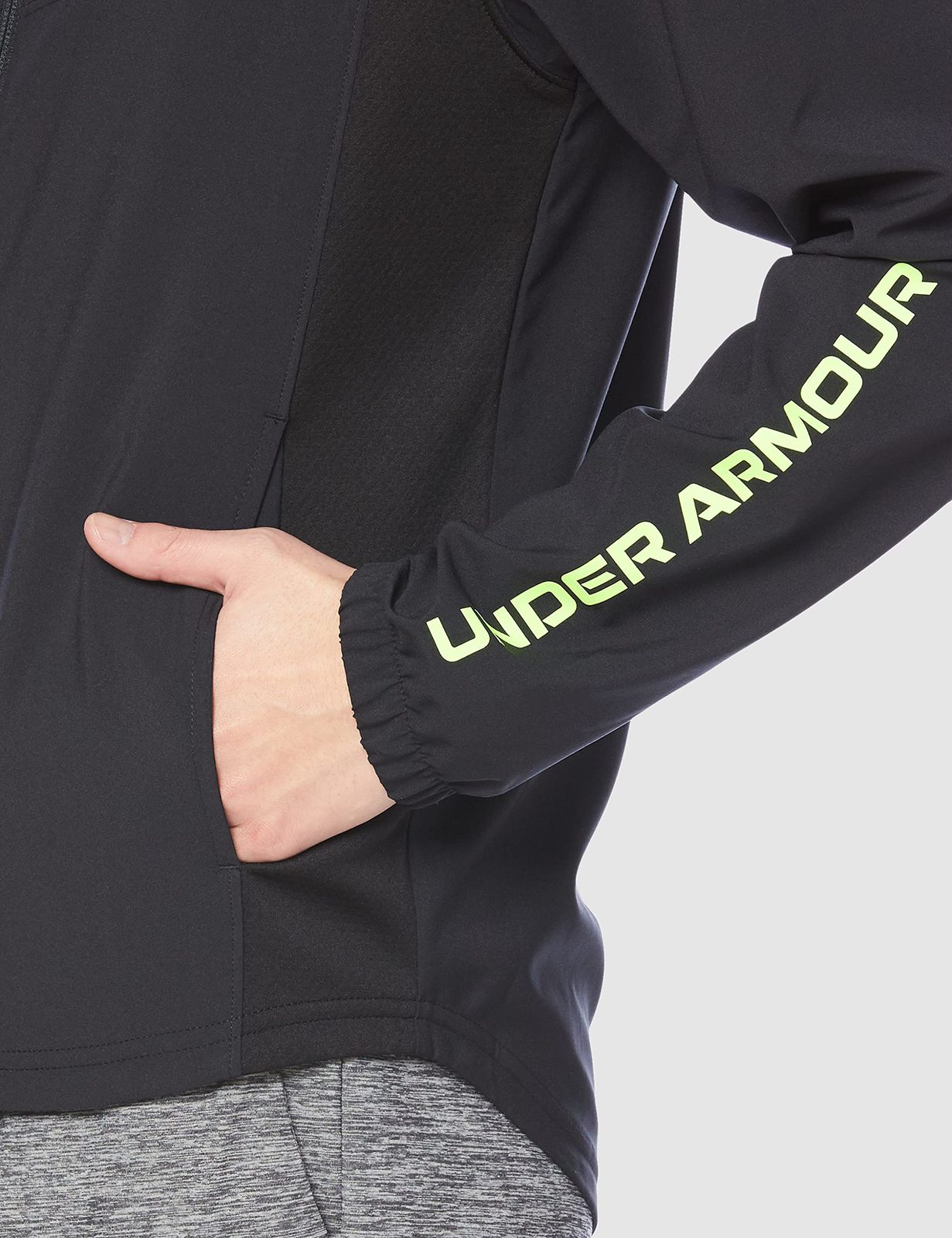 アンダーアーマー UA Summer Woven FZ Black | Quirky Lime 2 XL