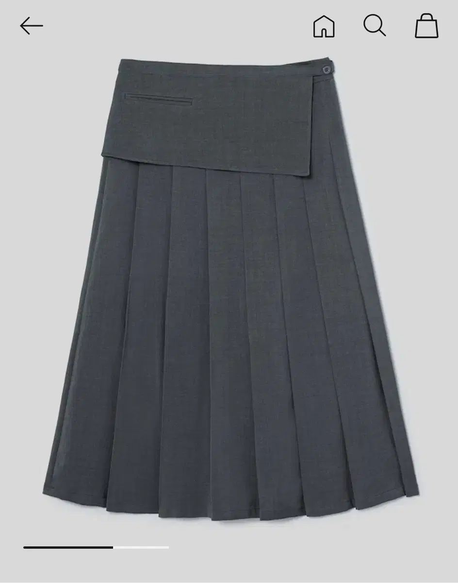 エイトセカンズ ラップ ベルト プリーツ ミディ スカート アッシュ