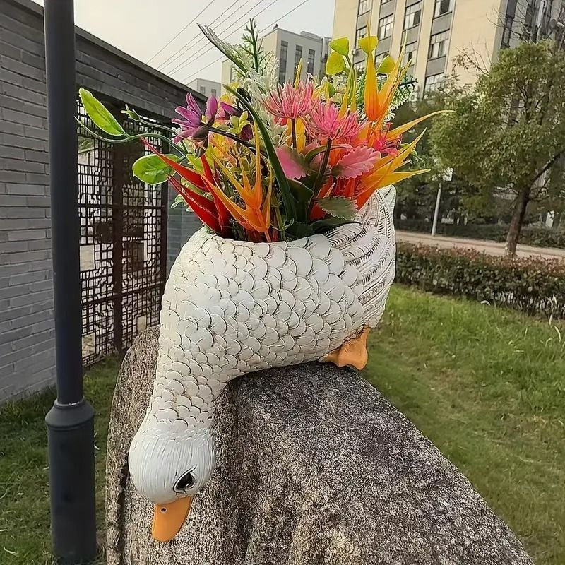 アヒルの植木鉢 プランター フラワーポット 鉢 ダック ガーデン
