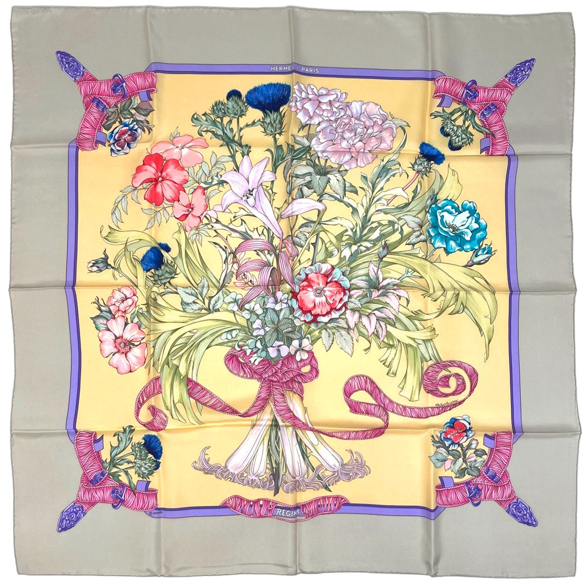 エルメス HERMES カレ 90 REGINA 女王陛下 スカーフ シルク レディース