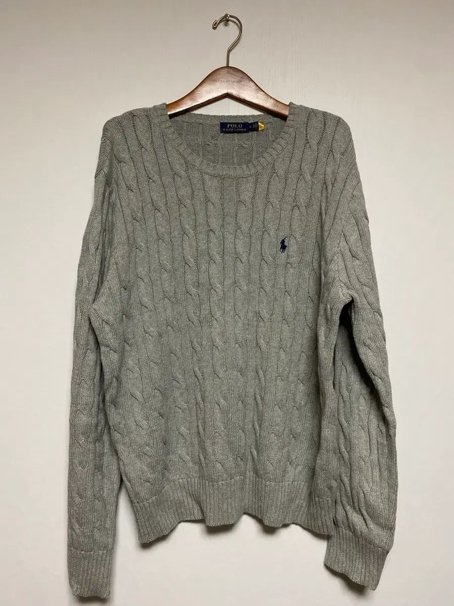 ポロラルフローレン ケーブルニット グレー XL
