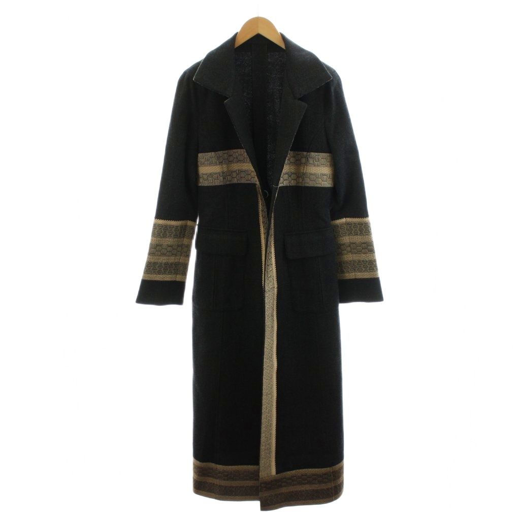 ルナマティーノ LUNA MATTINO チェスターコート ロング丈 切替 アウター ダークグレー ベージュ /AN26