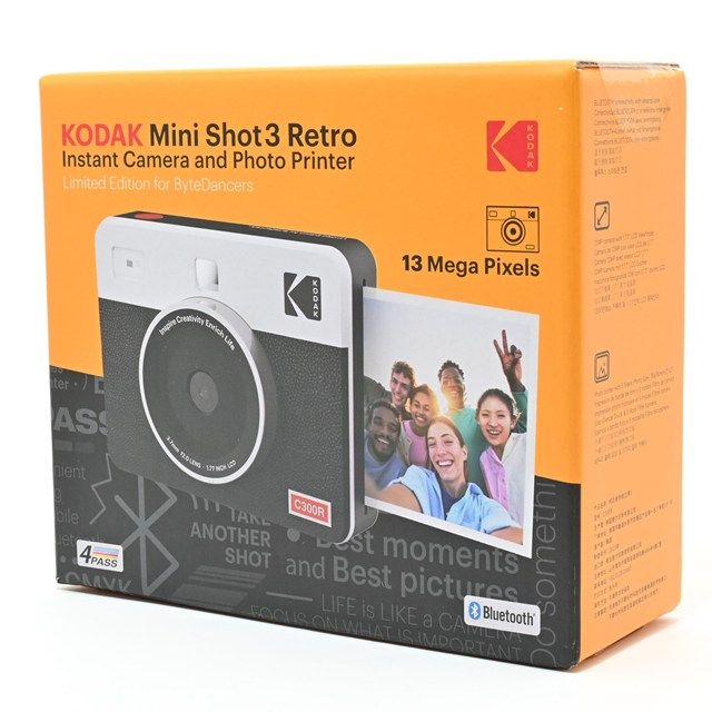 ♥品 KODAK Mini Shot 3 Retro｜撮ってその場でプリントできる2-in-1インスタントカメラ＆フォトプリンター｜ ｜4 PASS方式の高画質プリント対応｜カートリッジ 付属モデル