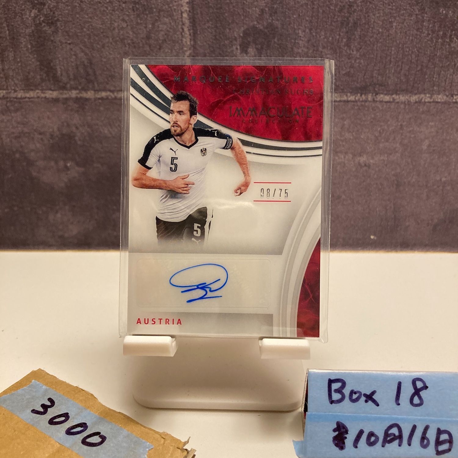 2017 Panini Immaculate Collection Christian Fuchs 98/75 直筆サイン