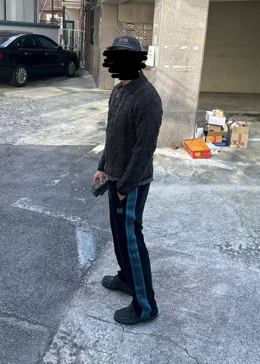 NEEDLES ナロー トラックパンツ ブラック