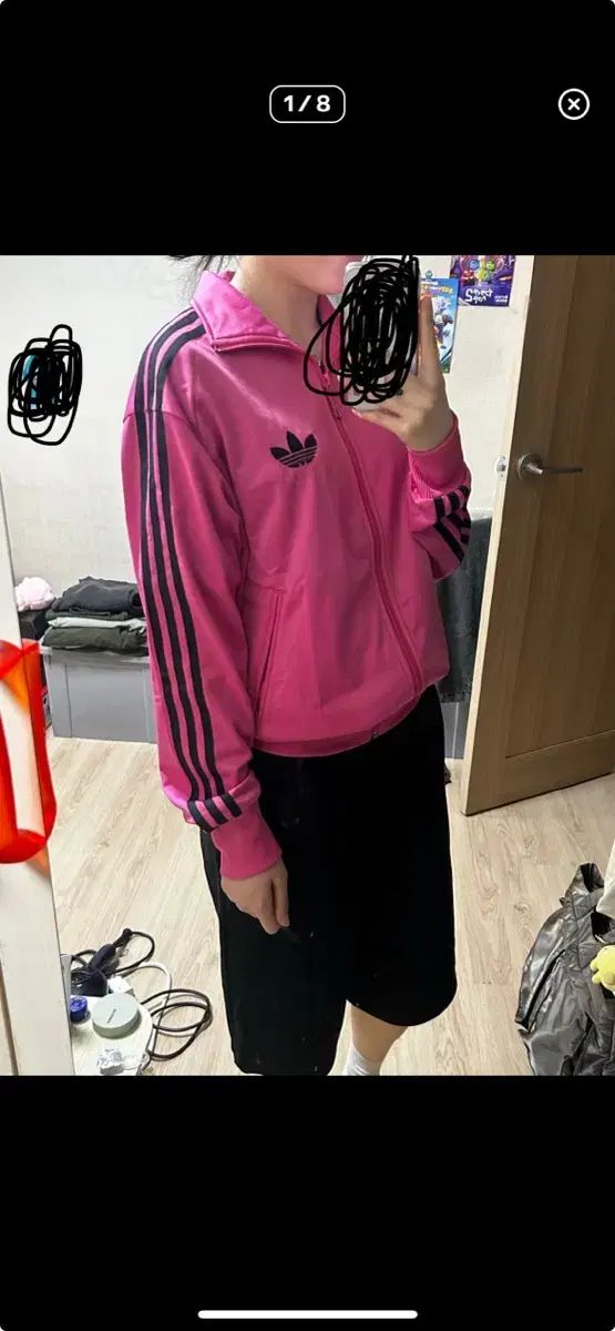 必須アイテム アディダス ピンク ブラック ジャージ