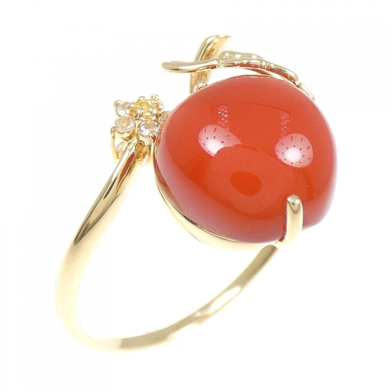 K18YG メノウ リング - メルカリ