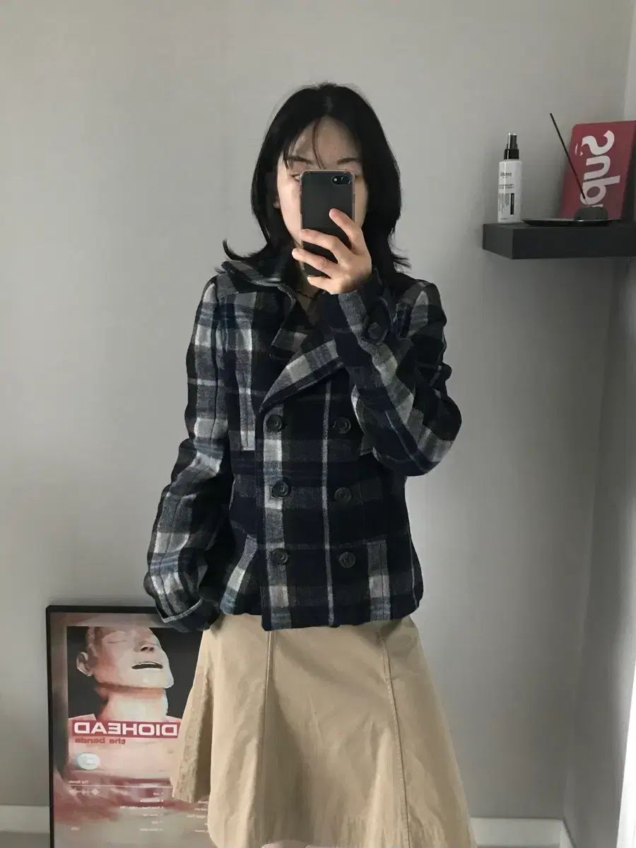 アバクロンビー タ団体チェック KARA（カラ） ショートコート 裏地