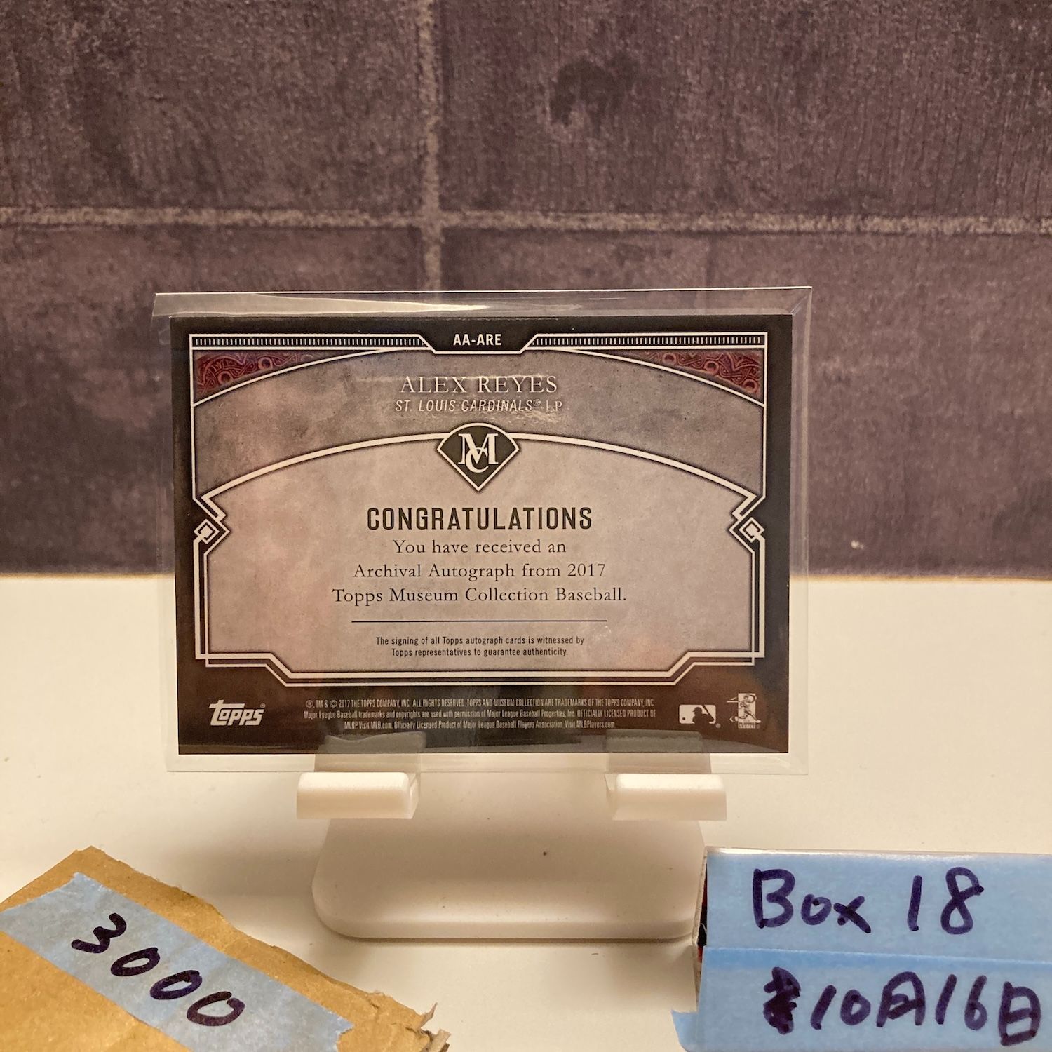 2017 Topps Museum Collection Alex Reyes 164/299 直筆サインカード
