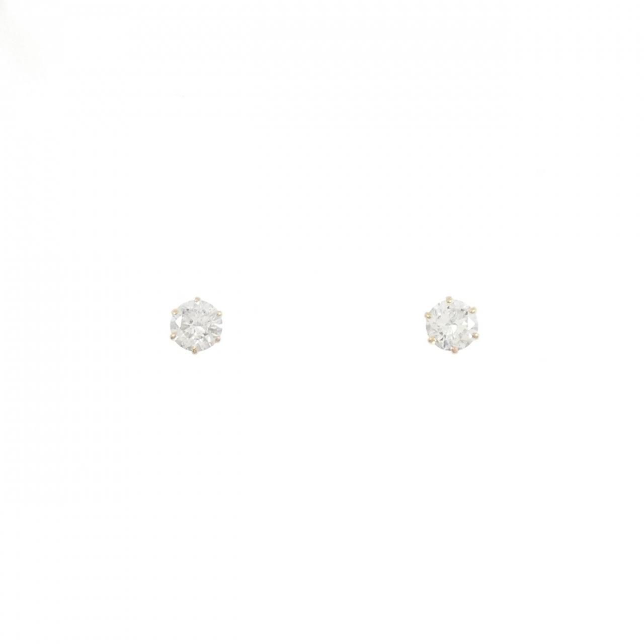 K 18 YG ソリティア ダイヤモンド ピアス 0.20 CT