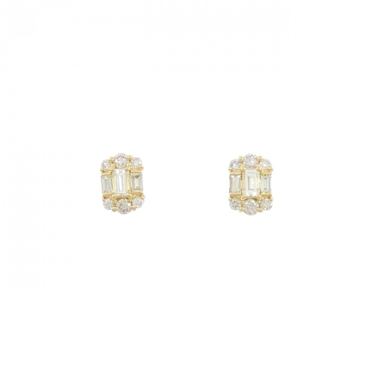 K 18 YG ダイヤモンド ピアス 0 42 CT