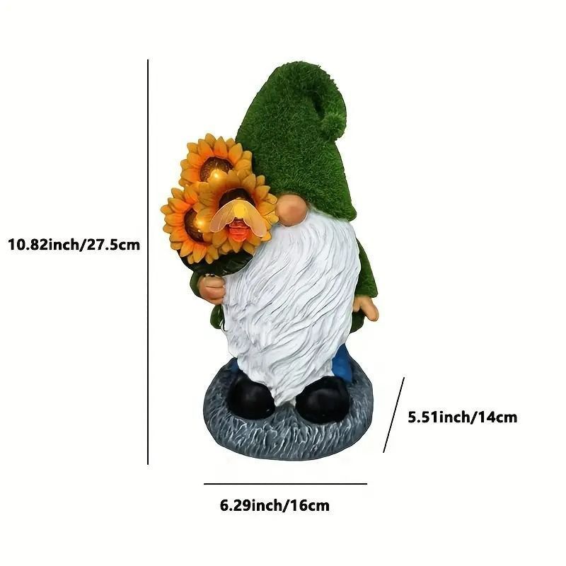  ソーラーライト ランプ ガーデニング オーナメント オブジェ レジン ひまわり装飾ランプ 6 8時間充電 8 10時間点灯 ガーデンライト 庭 中庭 芝生 ドワーフ像 妖精 小人 置物 インテリア雑貨 インテリア置物 かわいい 癒し ギフト 贈り物 卓上トレイ 置物 インテリア小物