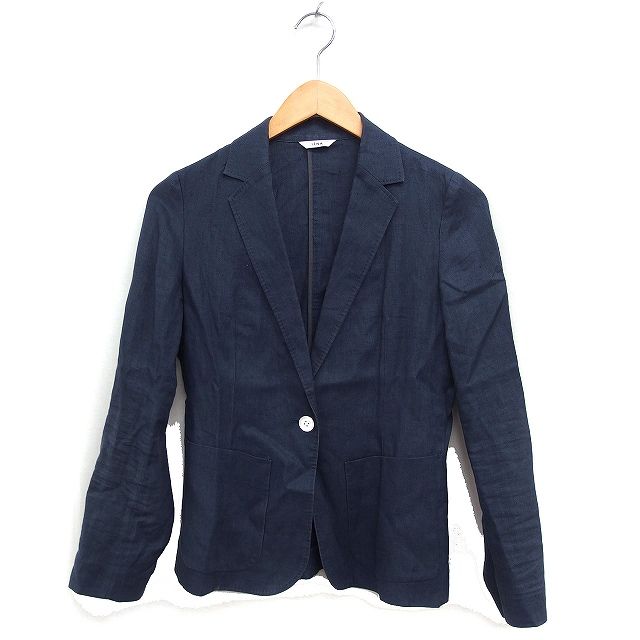 イエナ IENA リネン 麻 テーラードジャケット シングル 無地 36