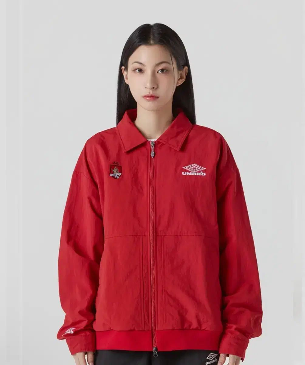 アンブロ HBL ブリティッシュ カジュアル ハリントン ジャケット レッド 110