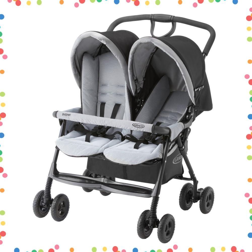 Graco グレコ 二人乗りベビーカー デュオスポーツ 1か月~36か月まで A型ベビーカー 背面 レインカバー付 ジェミニブラック 67048