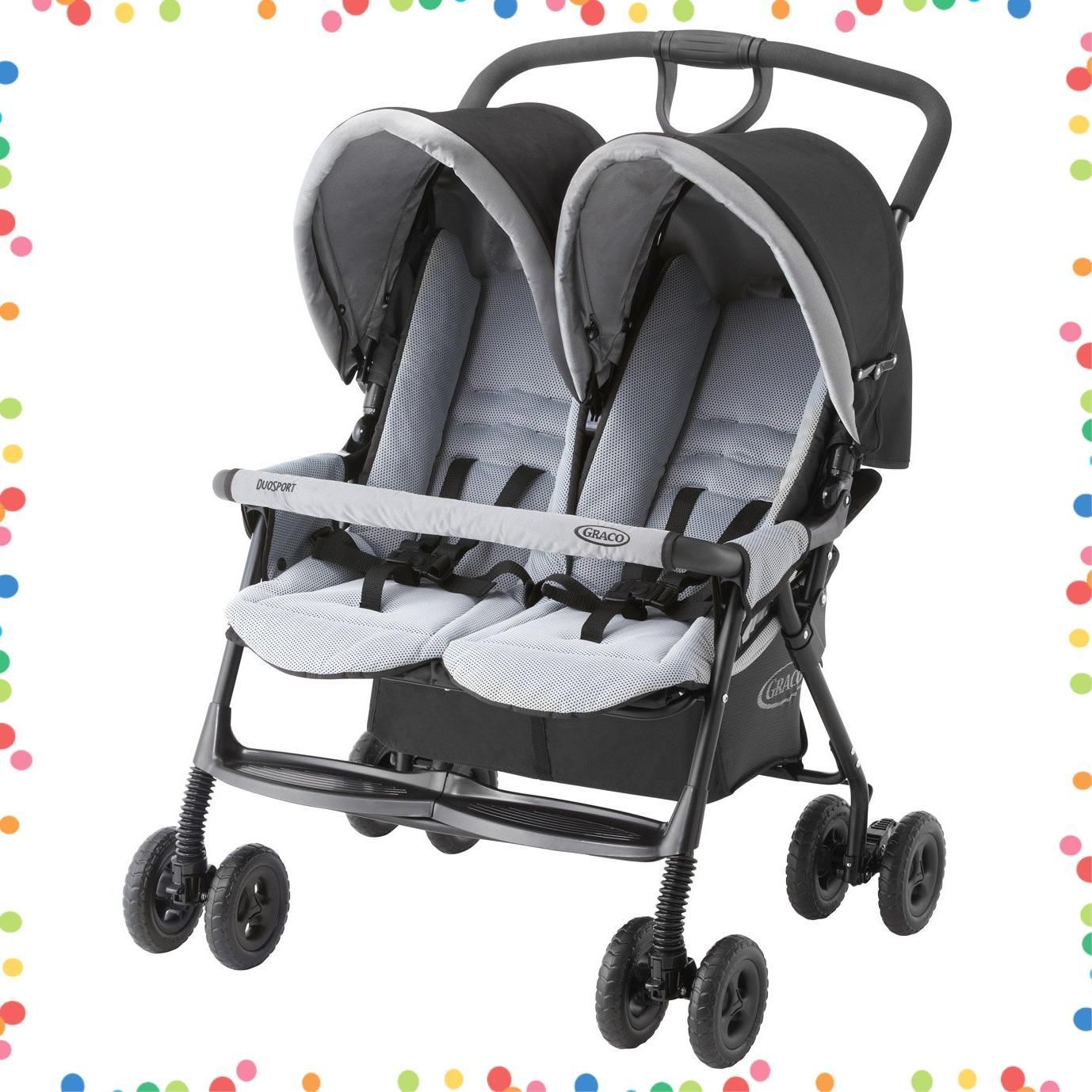 Graco グレコ 二人乗りベビーカー デュオスポーツ 1か月~36か月まで A型ベビーカー 背面 レインカバー付 ジェミニブラック 67048