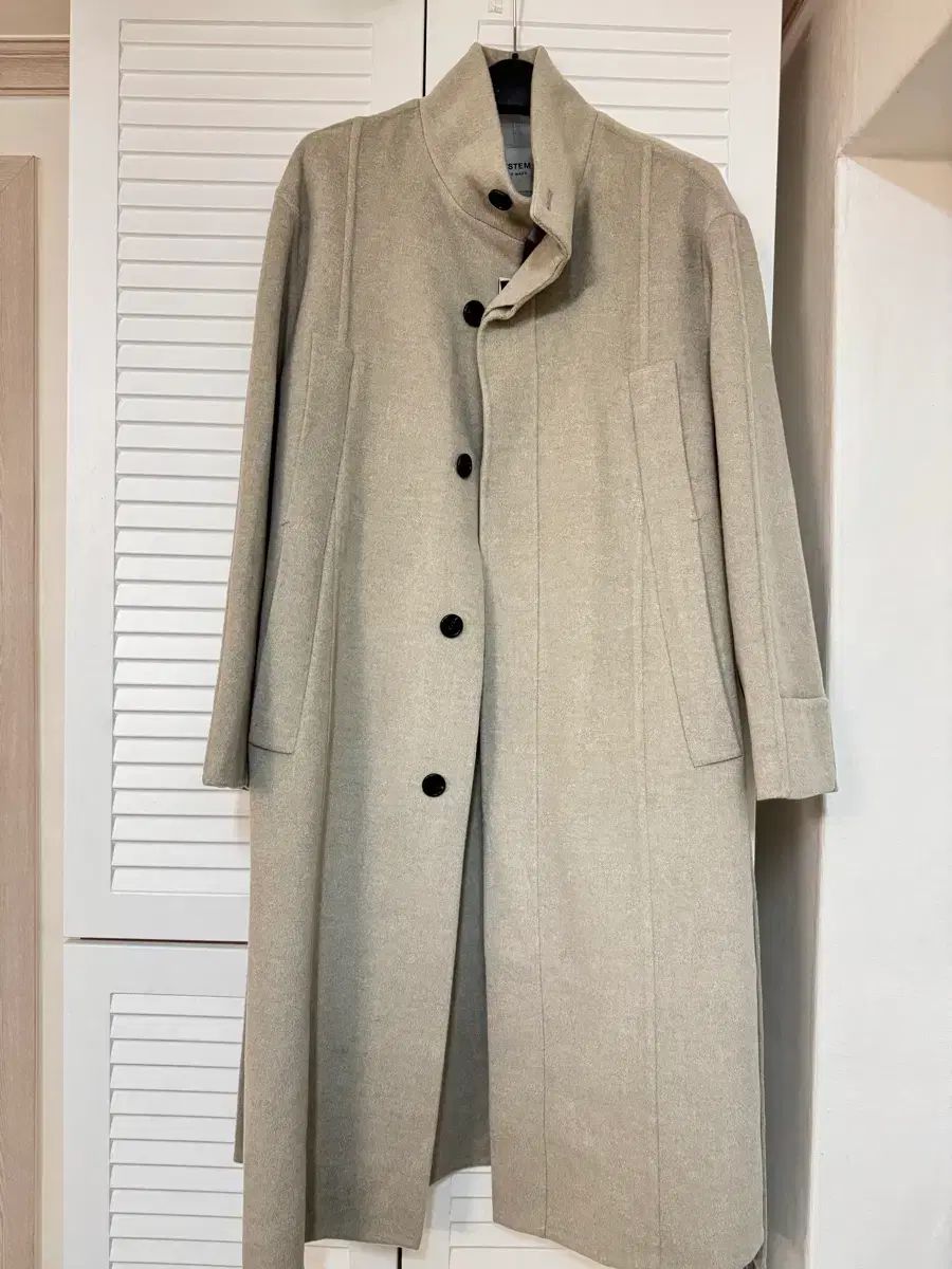 SYSTEM homme カシミア ブレンド ベルト付き ファネルネック コート 24 fw