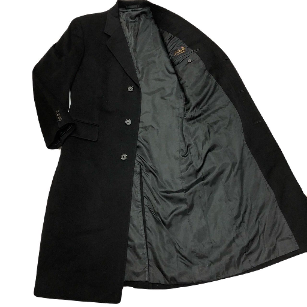 Peter England カシミヤ マキシ丈 XLサイズ相当 ピーターイングランドチェスターコート ロングコート XL 黒