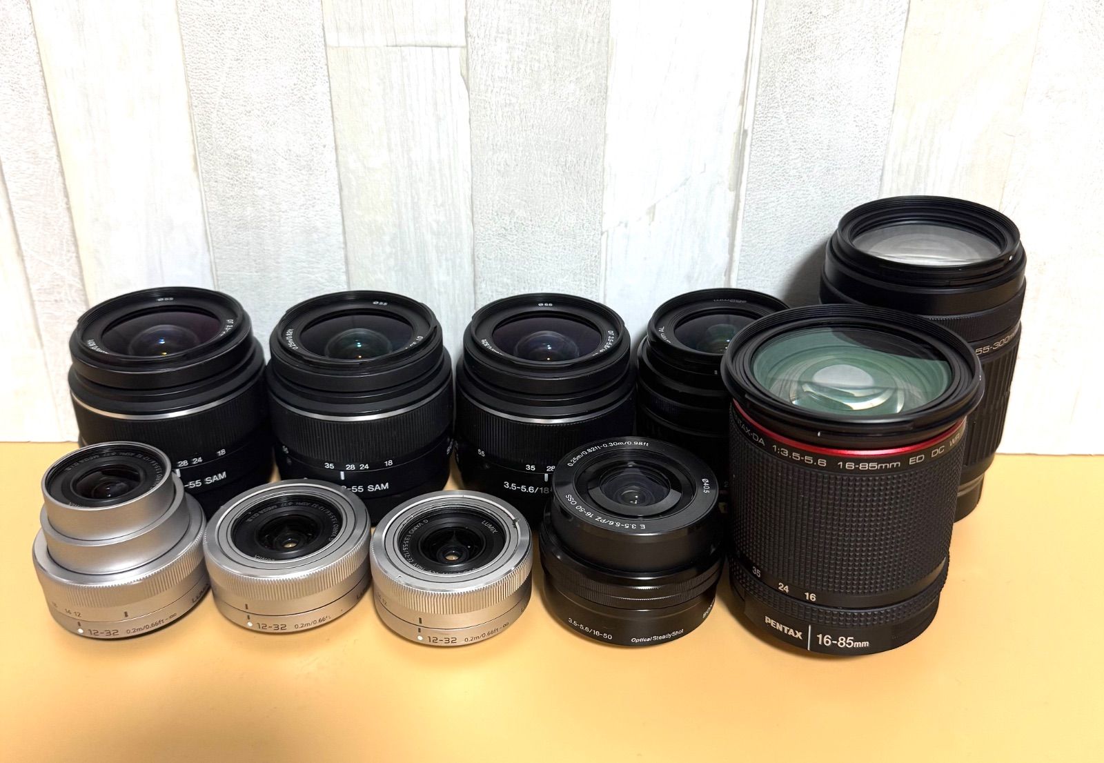 レンズ10点 PENTAX Panasonic SONY HD DA 16-85 mm F 3.5-5.6 ED DC WR 12-32 現状 品