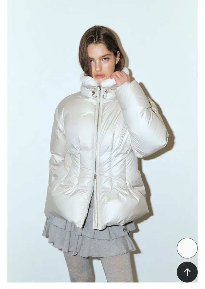 ETMON ファー ダック ダウン ショートダウン アイボリー