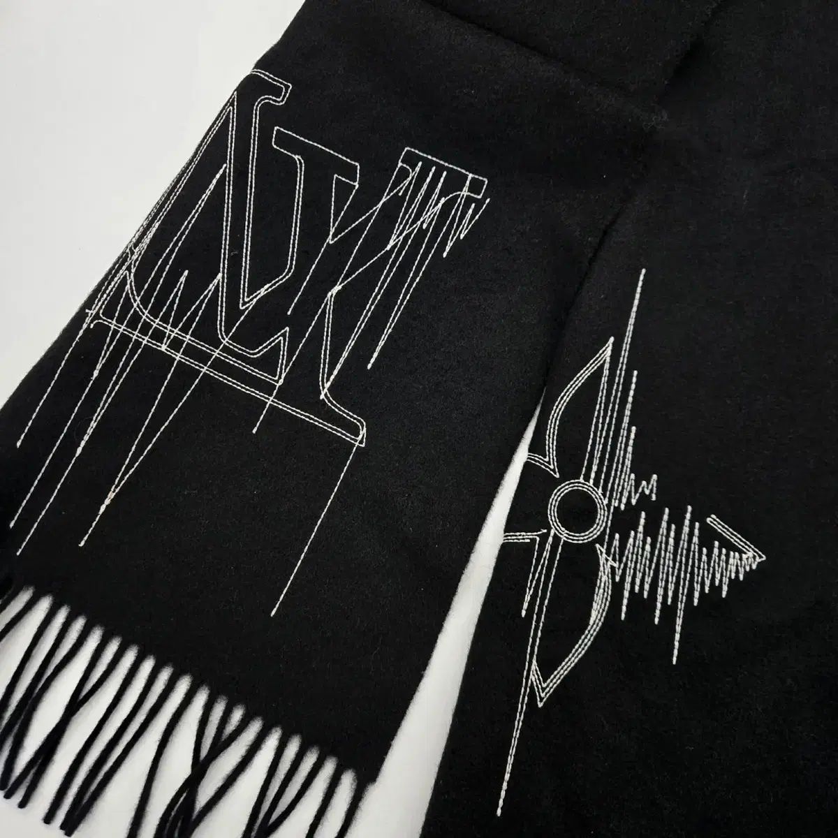 ルイヴィトン LVスティッチ カシミア マフラー M 77981