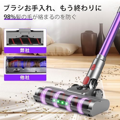 掃除機 コードレス【75Kpa超強力吸引・革新的自立式・革新版グリーン