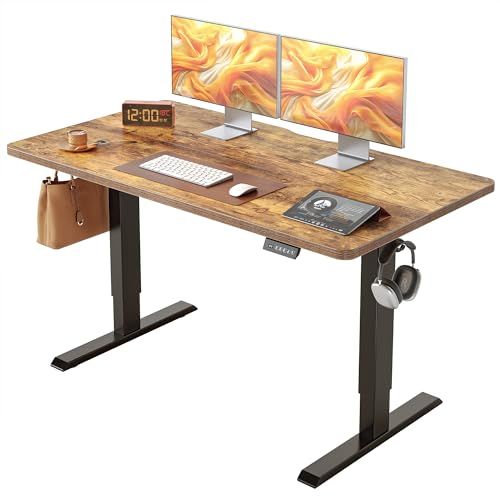 FEZIBO 昇降デスク 電動 昇降式デスク 幅120cm オフィスワークテーブル