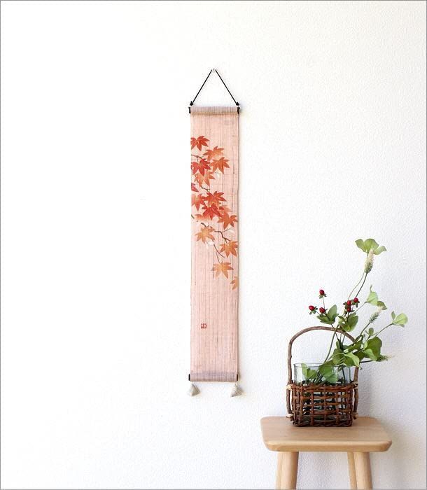 タペストリー おしゃれ 壁掛け 和風 和モダン 和室 麻 秋 小さい 10 60 cm 豆タペストリー もみじ dfa 9 a 441