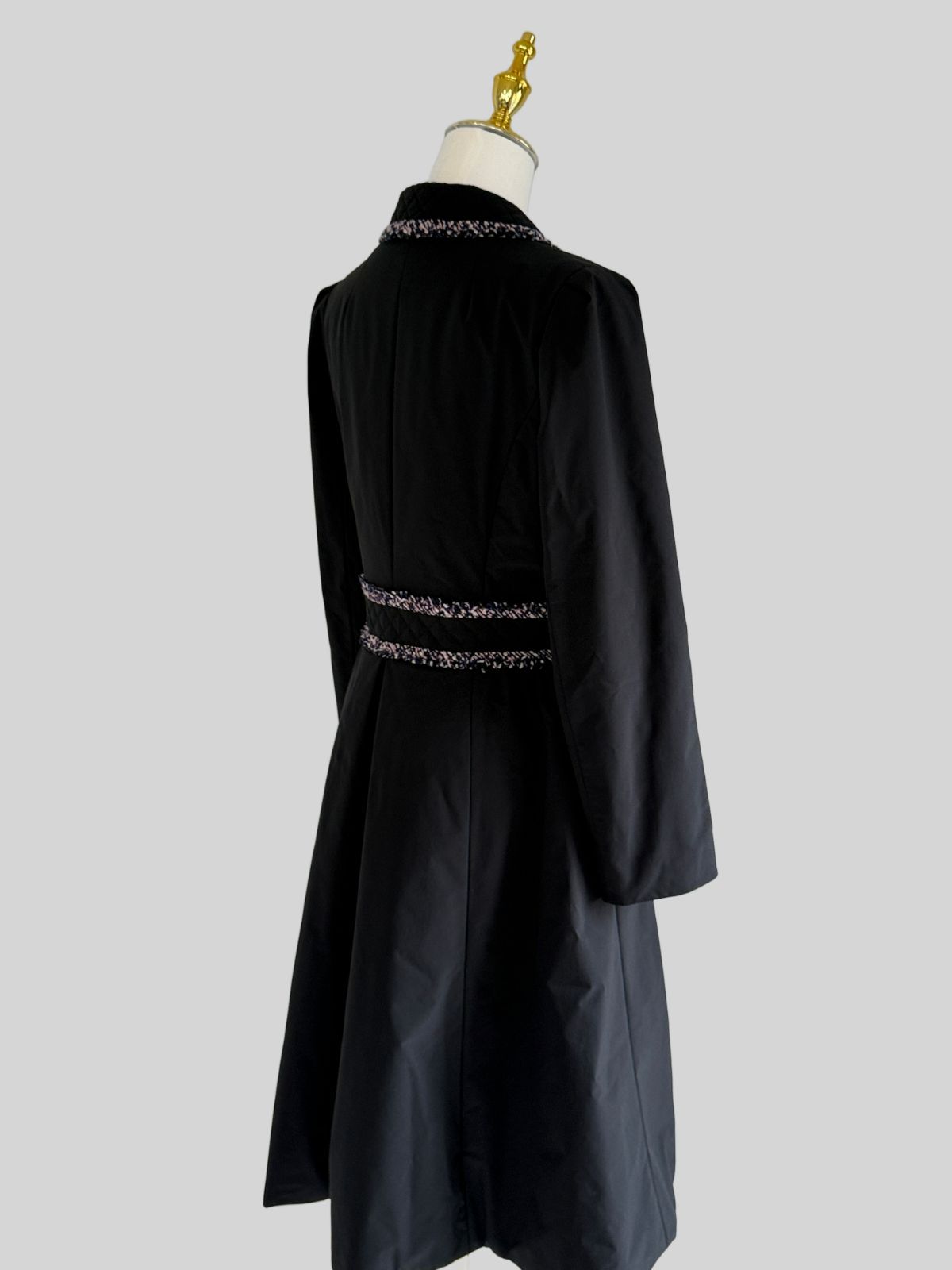 美品Rene ルネ 6948180 中綿ロングコート ミックスツイードブレード36