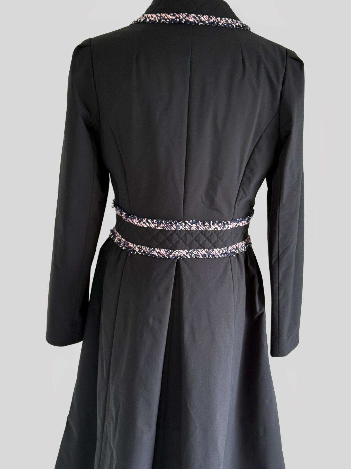 美品Rene ルネ 6948180 中綿ロングコート ミックスツイードブレード36