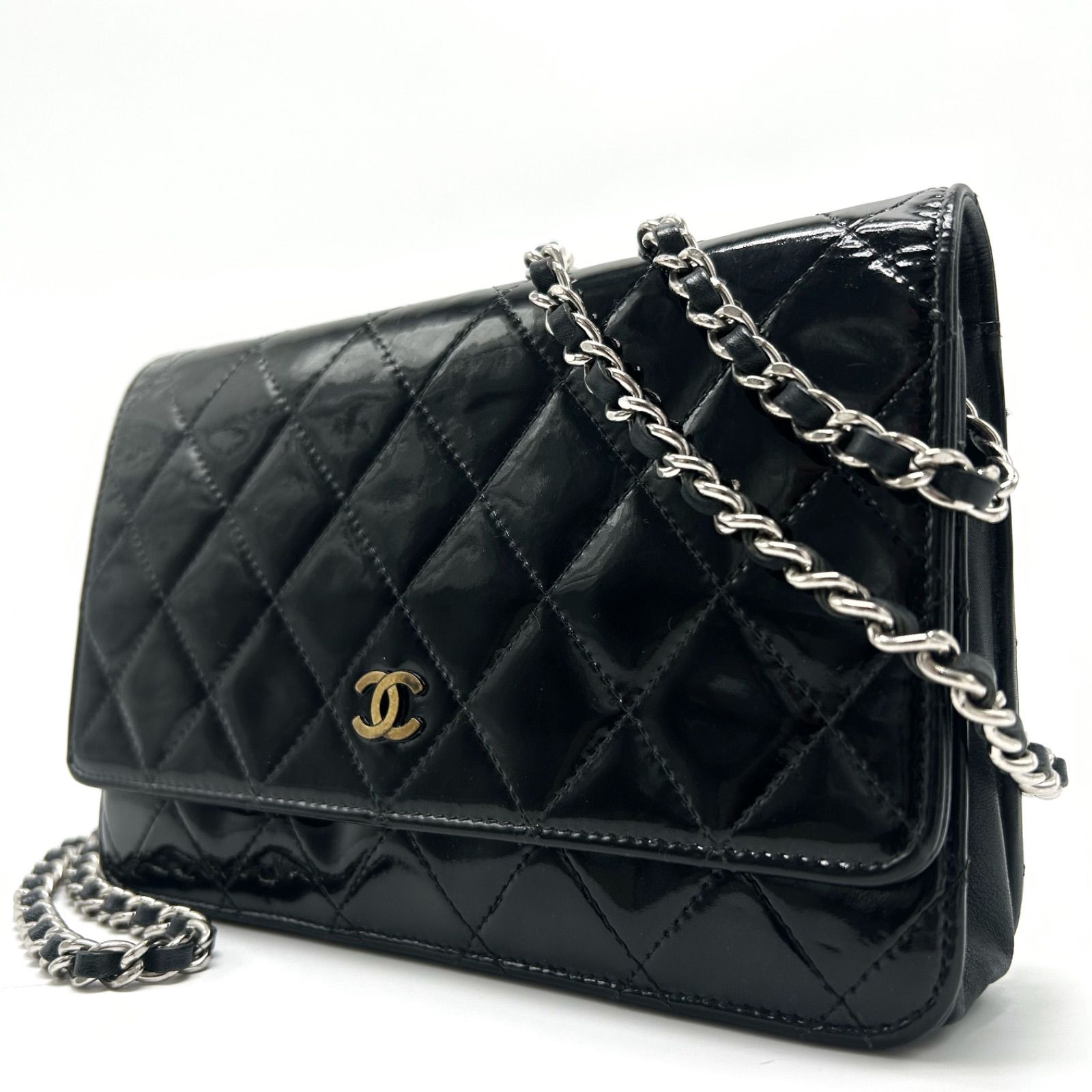 美品 CHANEL シャネル チェーンウォレット ショルダーバッグ 肩掛け 斜