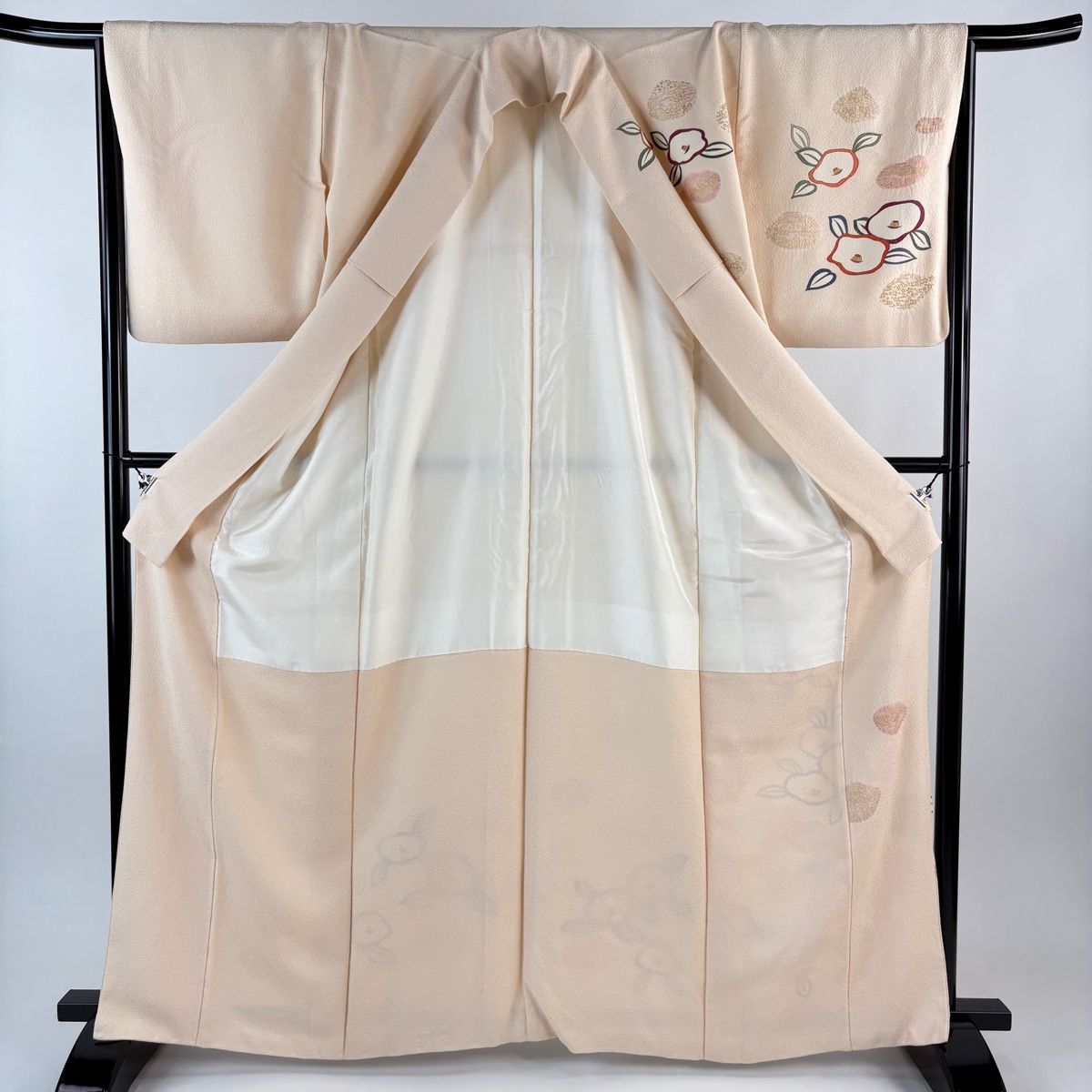 刺繍 ピンクベージュ