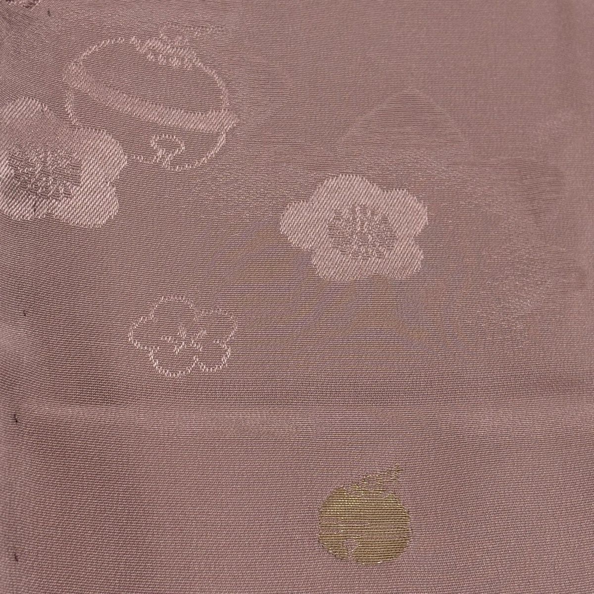  長襦袢 身丈123 cm 裄丈65.5 M 鈴 梅 金糸 薄小豆 正絹 秀品 長襦袢 長襦袢 半襦袢