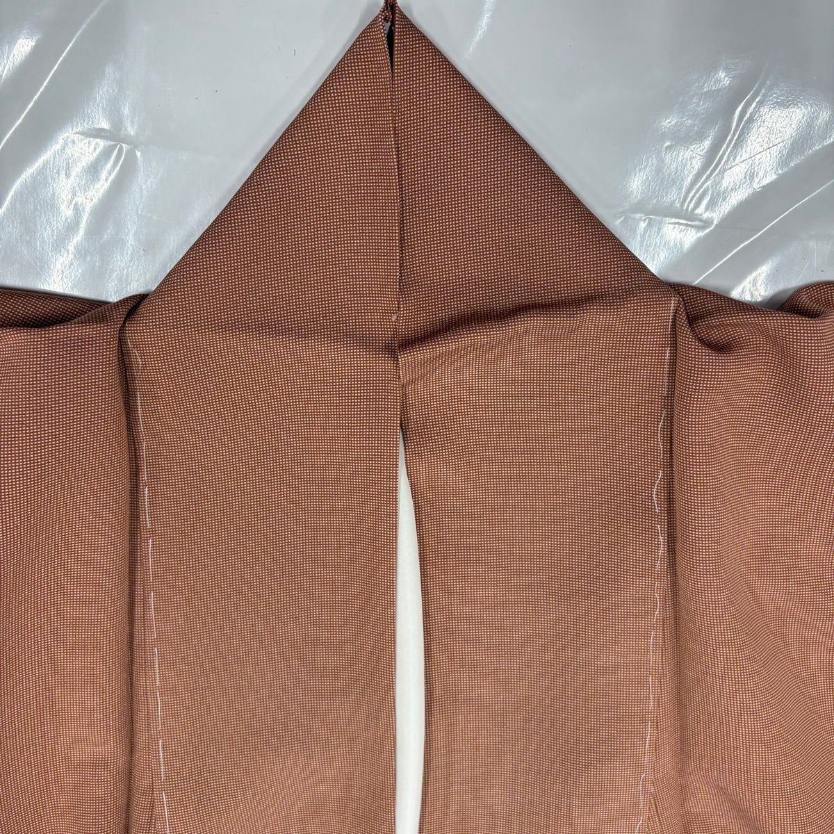  江戸小紋 身丈160 cm 裄丈62 S 袷 角通し オレンジ 正絹 秀品 小紋 着物