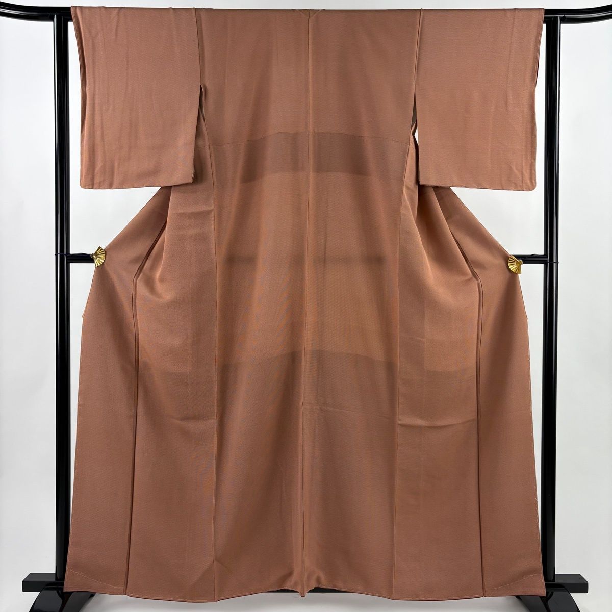 美品】 江戸小紋 身丈160cm 裄丈62cm S 袷 角通し オレンジ 正絹 秀品