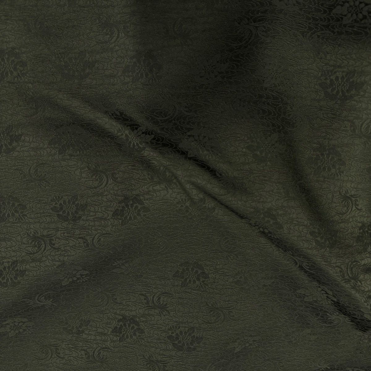  付下げ 身丈162 5 cm 裄丈67 M 袷 草花 ヱ霞 金糸 絞り 深緑 正絹 秀品 訪問着 付け下げ 着物