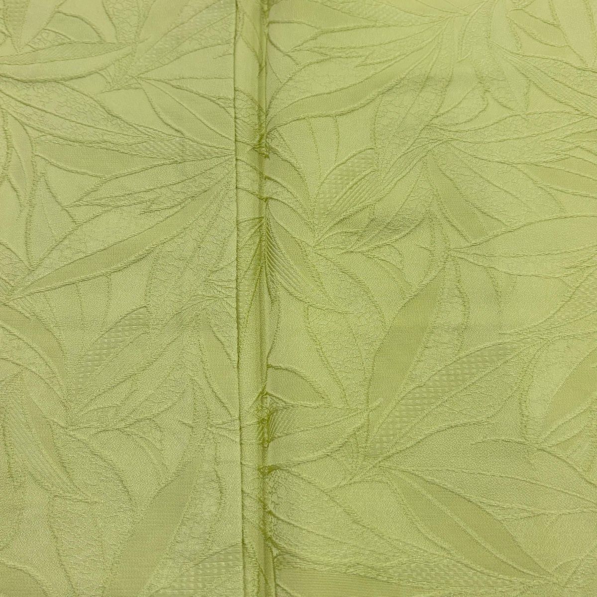  色無地 身丈158 5 cm 裄丈64 M 袷 地紋 黄緑色 正絹 秀品 色無地 着物