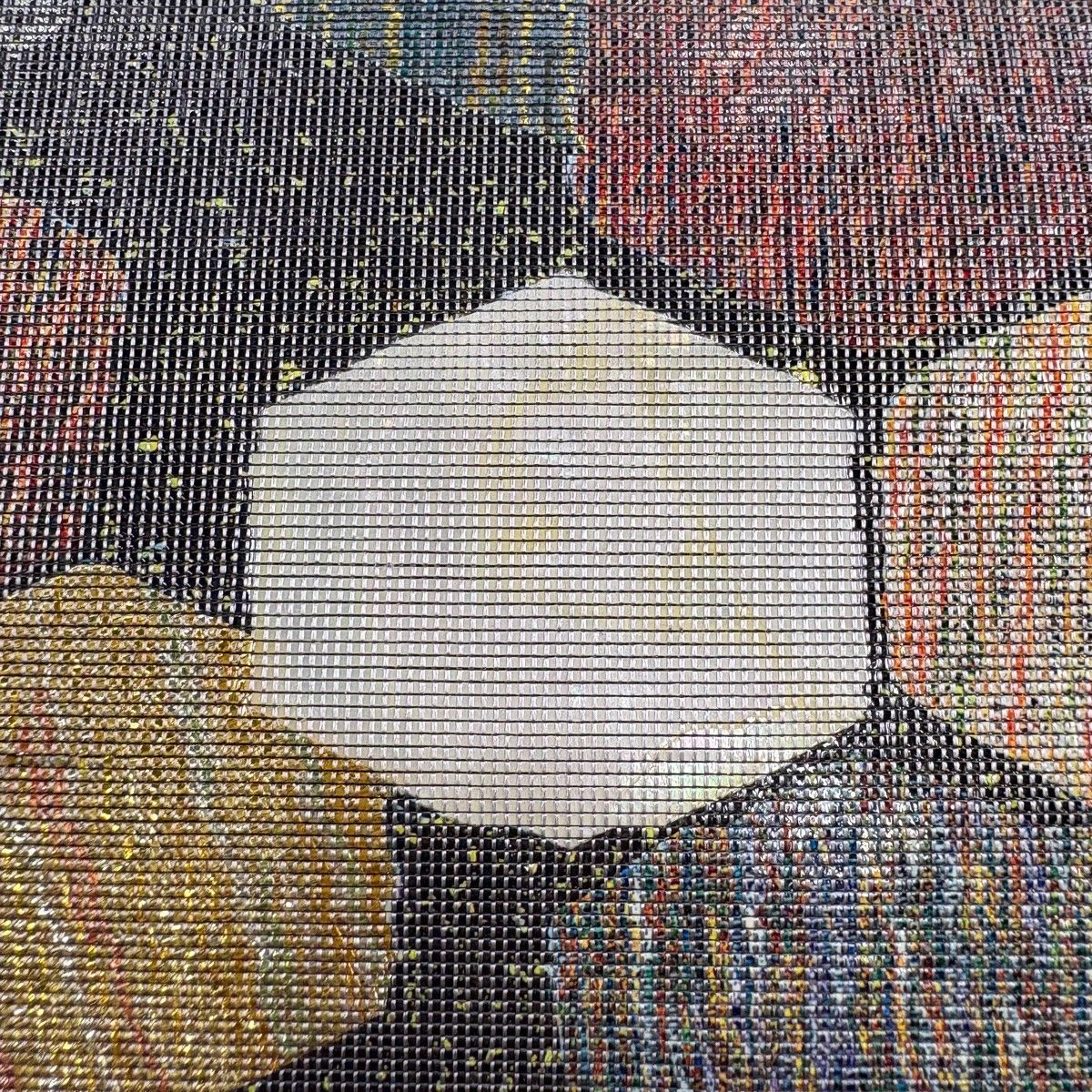 袋帯 秀品 亀甲 荒磯 箔 灰紫 お太鼓柄 正絹