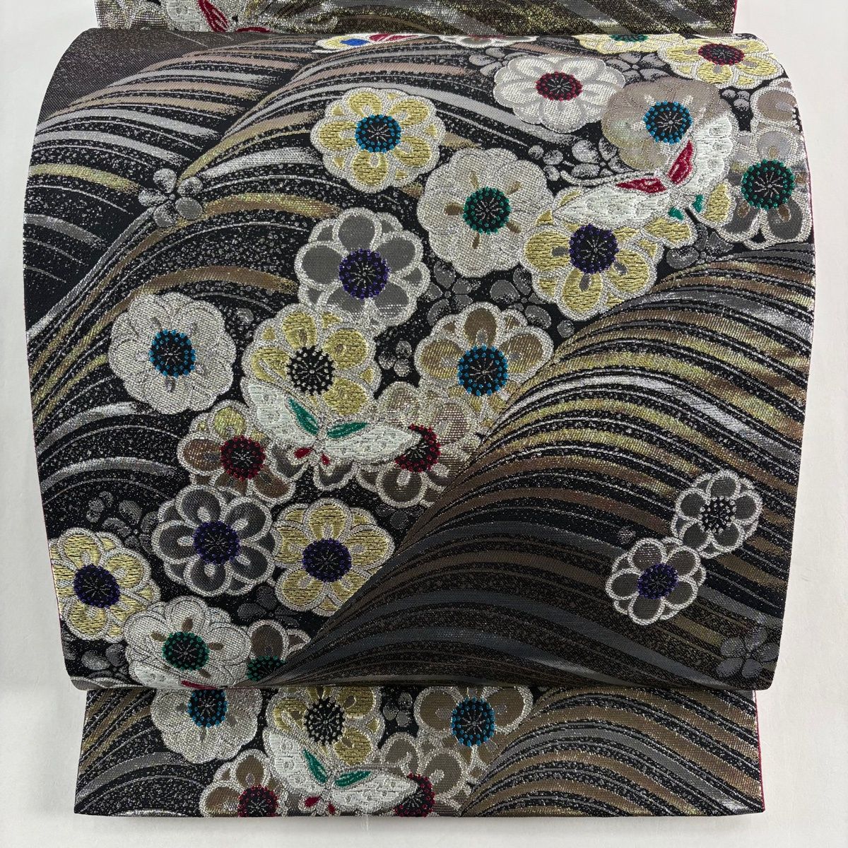 美品】 袋帯 秀品 梅 蝶 金銀糸 箔 金色 六通 正絹 【中古】 - メルカリ