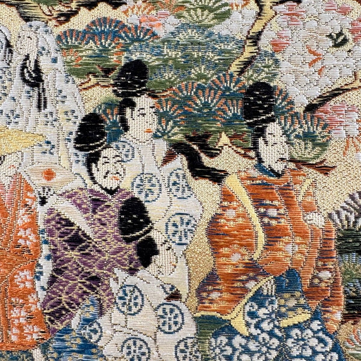 袋帯 秀品 吉野の桜 人物 金糸 箔 クリーム 六通 正絹 【中古】 - メルカリ